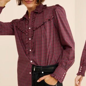 Ralph Lauren Red and Black Checkered Button-Down Shirt